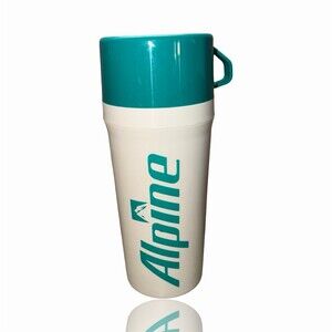 Vintage Alpine Cigarettes Promotional Thermos Bottle w/ Cup Lid: Deadstock
